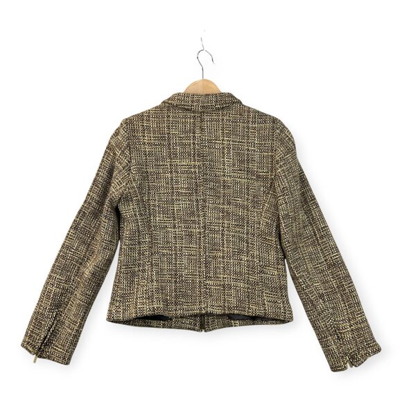 Jones New York Signature Womens Boucle Tweed Blazer Tan Brown Classic Petite Sma - Picture 5 of 16
